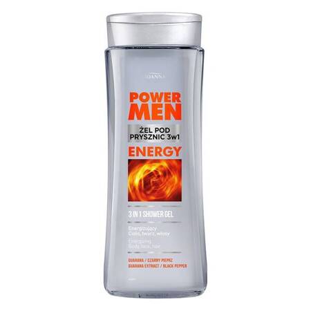 POWER MEN Shower gel 3in1 ENERGY black pepper and guarana 300ml