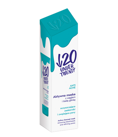 Under Twenty Anti Acne Aktywna Maska Z Węglem I Białą Glinką 50ml