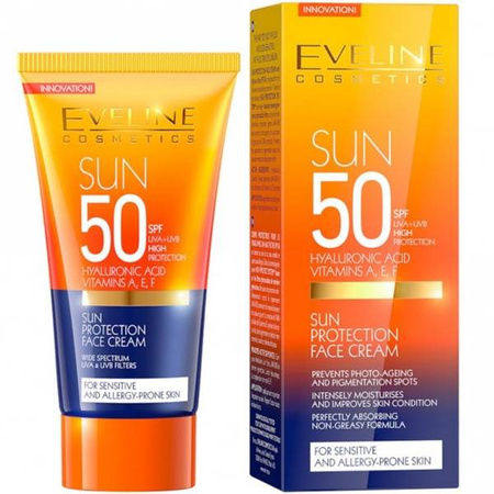 Eveline SUN Krem ochronny Do Twarzy Wrażliwa I Alergiczna Cera SPF50 50ml