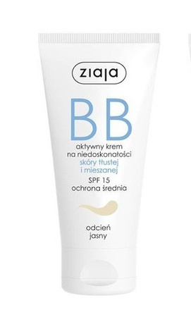 Ziaja BB Aktywny Krem Na Niedoskonałości Skóry Tłustej I Mieszanej/ Jasny 50ml