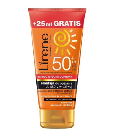 Lirene Tanning Emulsion Sensitive Skin SPF50 150ml + 25ml gratis