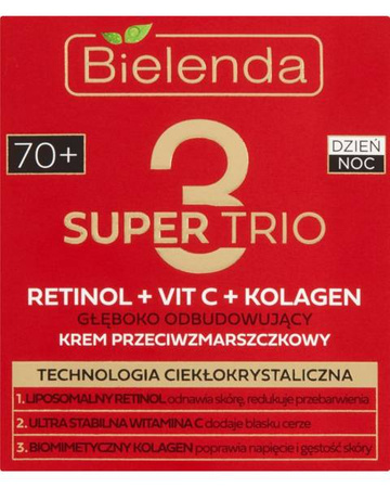 Bielenda Super Trio 70+ Głęboko Odbudowujący Krem Przeciwzmarszczkowy 50ml