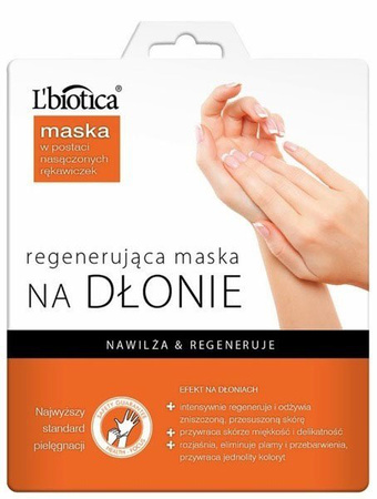 L'Biotica Regenerująca Maska Na Dłonie Nawilża I Regeneruje 1 Para Rękawiczek