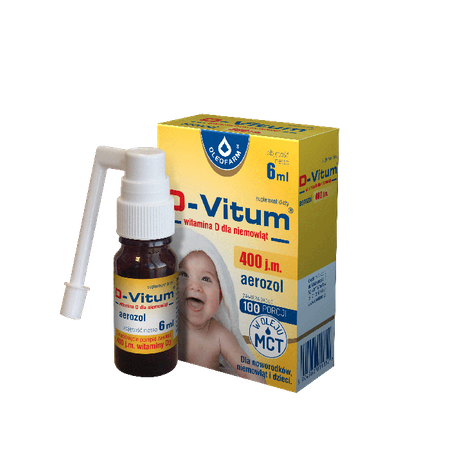 Oleofarm D-Vitum Witamina D3 Dla Niemowląt 400 j.m  Aerozol 6 ml