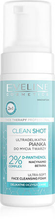 Eveline Clean Shot 2% D-Panthenol Complex Ultra-gentle Facial Cleansing Foam 150ml