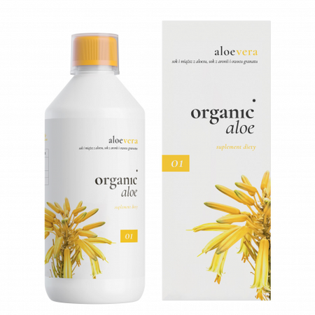 Organic Life  Aloe vera , sok i miazsz z aloesu,sok z aroni i owocu granatu 500ml