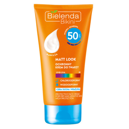 Bielenda BIKINI MATT LOOK Krem do twarzy cera sucha/wrażliwa SPF50 50ml