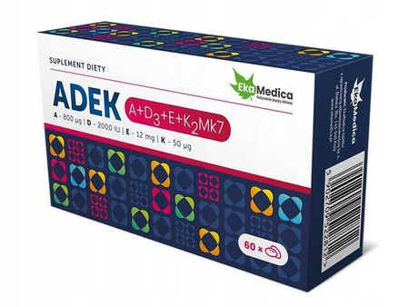 EkaMedica ADEK A+D3+E+K2Mk7 60 Capsules