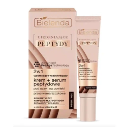 Bielenda Ujędrniające Peptydy Ujędrniająco - rozświetlający krem przeciwzmarszczkowy + serum peptydowe pod oczy 15 ml