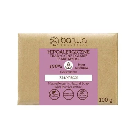 Barwa Hypoallergenic Traditional Polish Gray Soap with Licorice Extract 100g