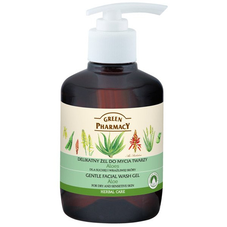 Green Pharmacy Gentle facial wash gel with ALOE for dry and sensitive skin 270ML