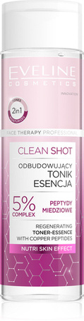 Eveline Clean Shot Odbudowujący Tonik-Esencja 5% Kompleks Peptydy Miedziowe 200ml