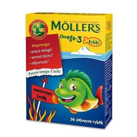 Mollers Omega-3 Rybki Na Odporność I Wzrost Dzieci 36 Żelek Owocowe