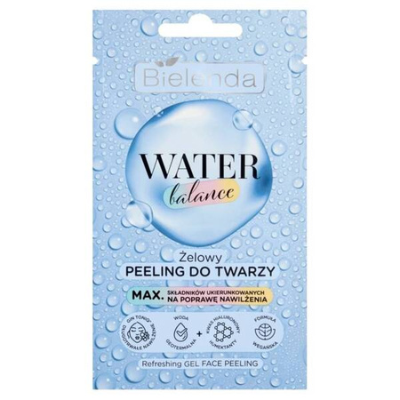 Bielenda Water Balance Żelowy Peeling do Twarzy dla Skóry Suchej Pozbawionej Blasku Vegan 7g