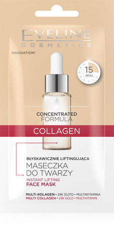 Eveline Concentrated Formula Collagen Błyskawicznie Liftingująca Maseczka do Twarzy 8ml