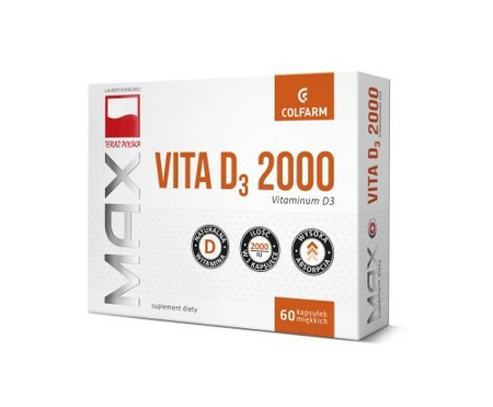 Colfarm Max Vita D3 2000 IU kapsułki miękkie 60 sztuk