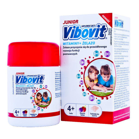 Vibovit Junior Witaminy + Żelazo Tabletki do Ssania +4 lata 30szt.