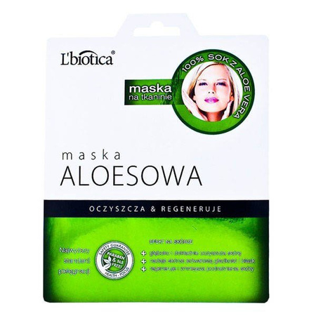 L'BIOTICA ALOE VERA MASK capacity. 23ml cleans and regenerates