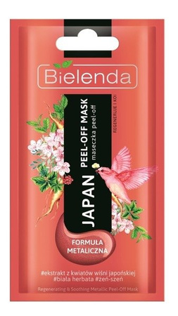 Bielenda Japan Peel-Off Mask Maseczka Metaliczna Peel-Off Regenerująco-Kojąca 8g