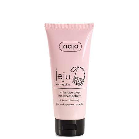 Ziaja Jeju Young Skin Białe Mydło do Twarzy przeciw Sebum z Nutą Mango Kokosa Papai dla Każdego Rodzaju Skóry Vegan 75ml