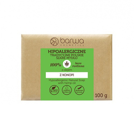 Barwa Hypoallergenic Traditional Polish Gray Soap With Hemp Oil 100G