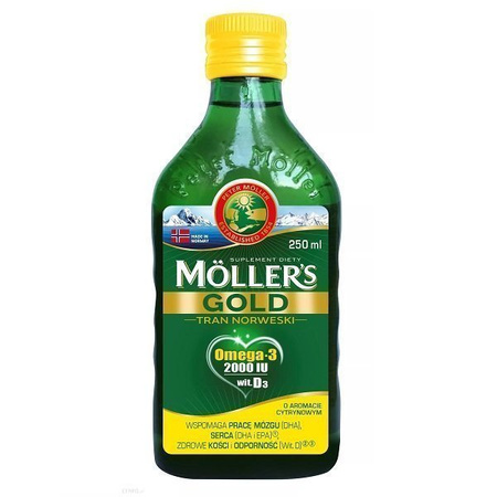 Moller's Norwegian Gold 2000 Omega3 and Vit D3- lemon flavour 250 ml 