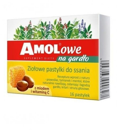 AMOLOWE TABLETKI NA GARDŁO  Z MIODEM I WITAMINA C 16 PASTYLEK