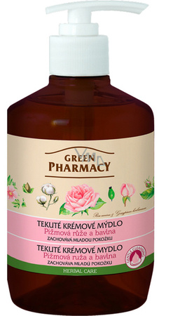 Green Pharmacy Creamy Moisturizing Liquid Soap with Musk Rose and Cotton 460ml