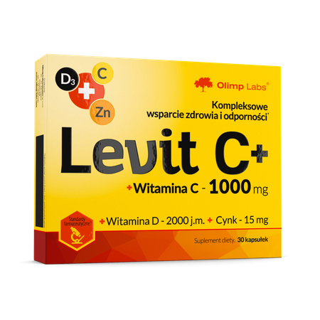 Olimp Labs Levit C+ Witamina C 1000 mg witamina D 2000 j.m. cynk 15 mg 30 kapsułek