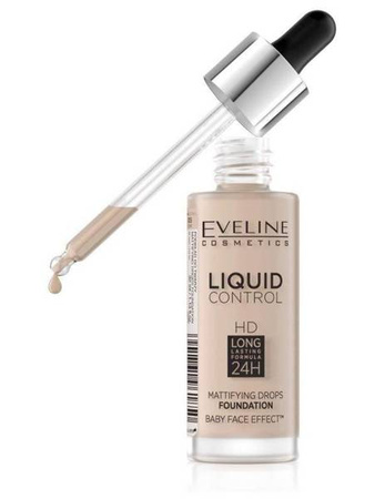 Eveline Liquid Control Mattifying Drops Face Foundation Vanilla Beige 32ml 