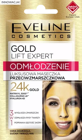 Eveline Gold Lift Expert Odmłodzenie Maseczka Przeciwzmarszczkowa 3w1 7ml