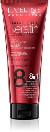 Eveline Hair Clinic Kratin Color&Repair Deeply Regenerating Balm For Coloured Hair 250ml