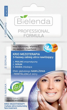 Bielenda Professional Formula Krio Mezoterapia Zabieg Ultra Nawilżający 3x3g