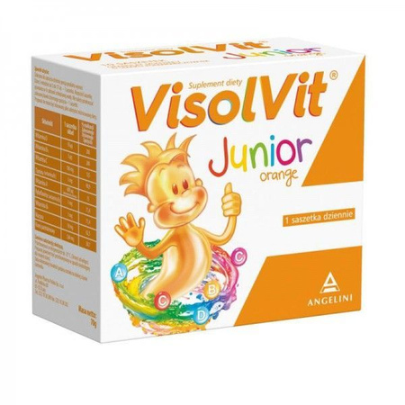 Visolvit Junior Orange witaminy i minerały na odporność dla dzieci powyżej 3 roku życia 30 Saszetek