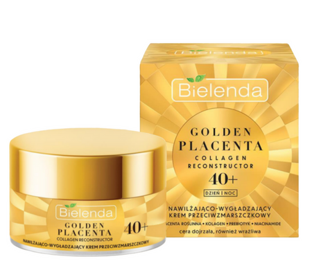 Bielenda Golden Placenta Nawilżająco-Wygładzający Krem Przeciwzmarszczkowy 40+ 50ml