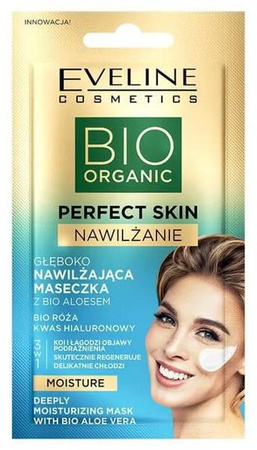 Eveline Bio Organic Perfect Skin Nawilżająca Maseczka z Ekstraktem z Aloesu i Róży 8ml