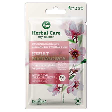 Farmona Herbal Care Drobnoziarnisty Peeling Do Twarzy i Ust Kwiat Migdałowca 2x5ml