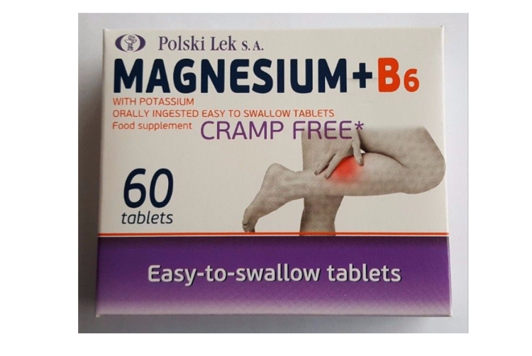 Polski Lek Magnesium B6 Cramp Free 60 Tablets Suplementy