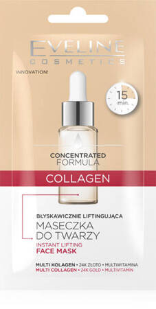 Eveline Concentrated Formula Collagen Błyskawicznie Liftingująca Maseczka do Twarzy 8ml