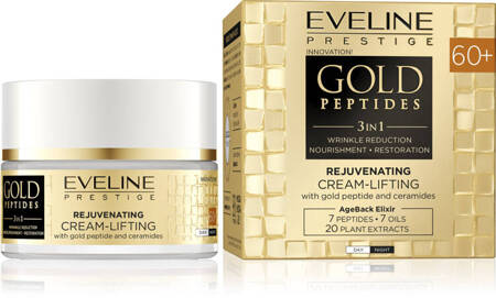 Eveline Gold Peptides 3w1 Odmładzający Krem-Lifting ze Złotym Peptydem i Ceramidami 60+ 50ml