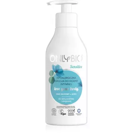 ONLYBIO Sensitive hipoalergiczna emulsja do higieny intymnej z aloesem i kwasem mlekowym 250 ml